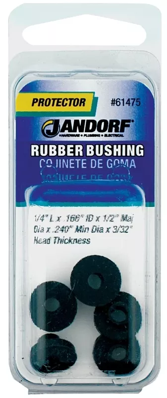 0.240 In. Rubber Bushing 5 Pk, Model 61475, Insulates And Reduces Vibration