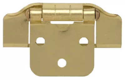 1/2-In. Brass Overlay Hinges, 2-Pk.