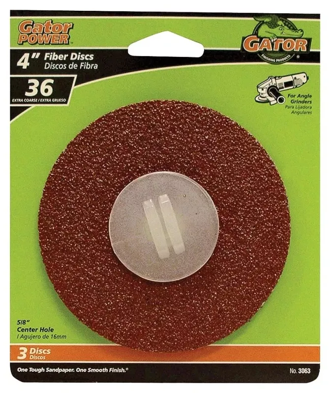 3-Pack 4-Inch 36-Grit Fiber Disc