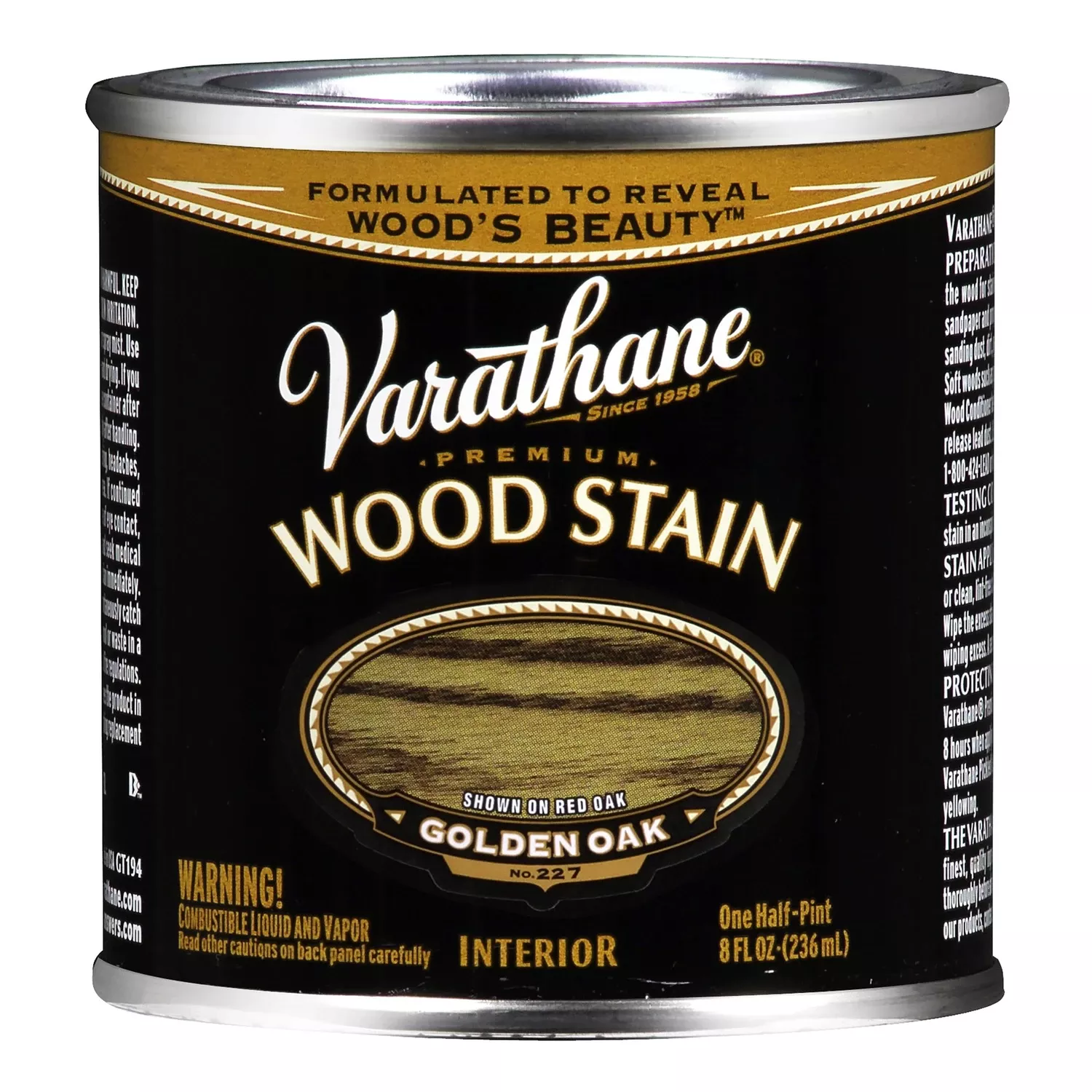 Golden Oak Premium Oil-Based Interior Wood Stain, 1/2-Pt.