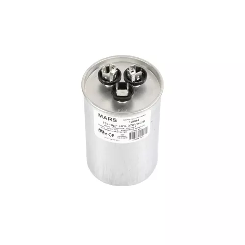 Mars 12084 75/10 MFD 370VAC Round Dual Run Capacitor