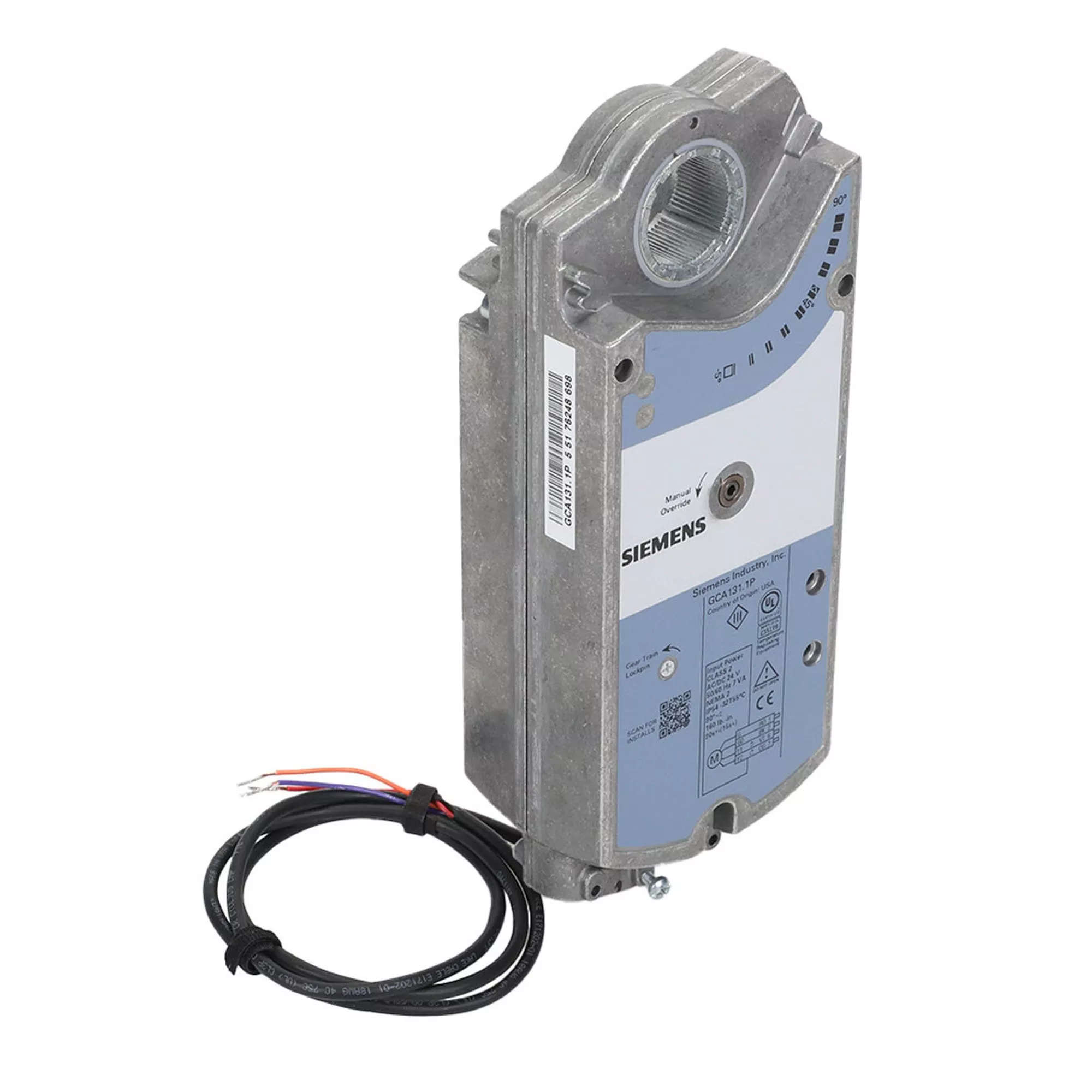 Siemens GCA131.1P 24V Spring Return 3-Position Medium Plenum Rated Actuator