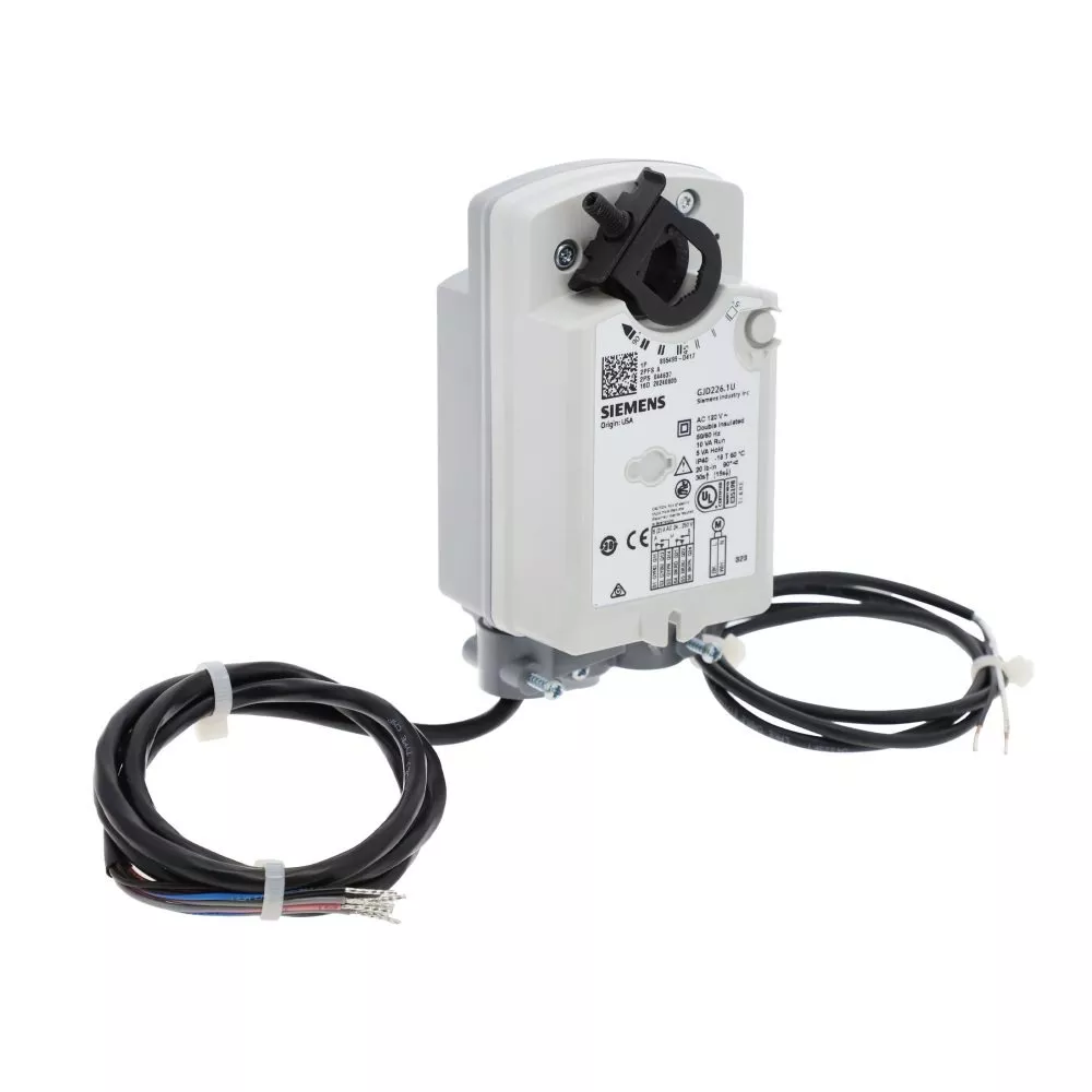 Siemens GJD226.1U 120V 2-Position Spring Return Fire/Smoke Actuator w/ 2 Aux