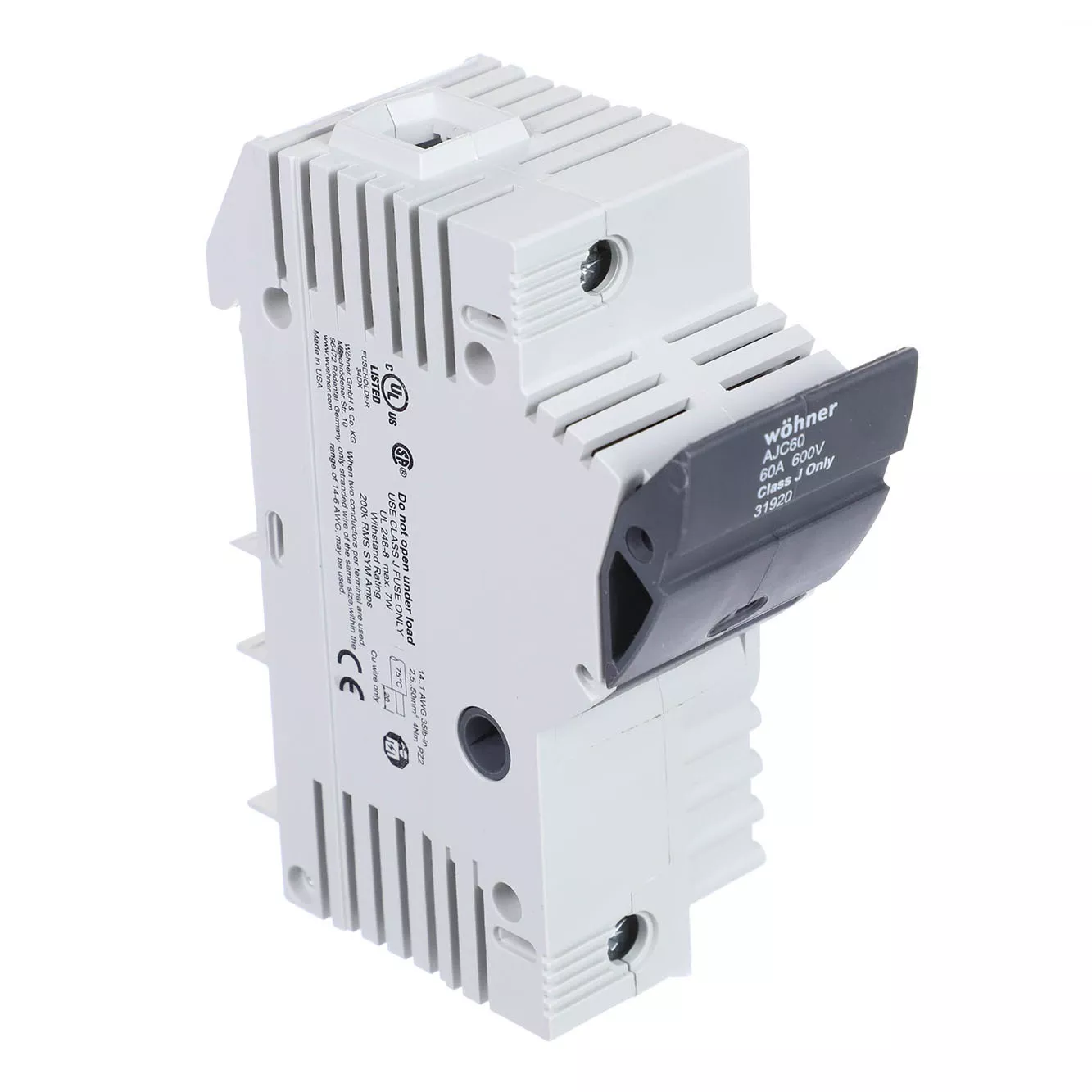 Sprecher + Schuh 31920 AMBUS Class J 60A 1-Pole Fuse Block