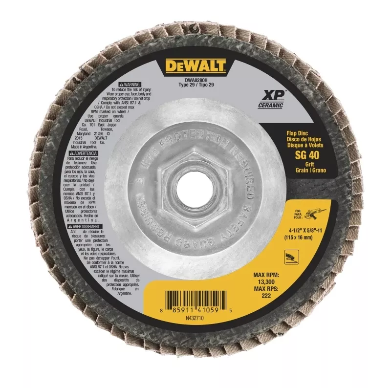 XP Ceramic Flap Disc, 40 Grit, 4-1/2 In.